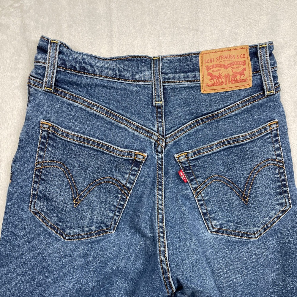 Levis Ribcage Straight Ankle Jeans Womens 26 Blue High Rise Button Fly - Picture 14 of 15